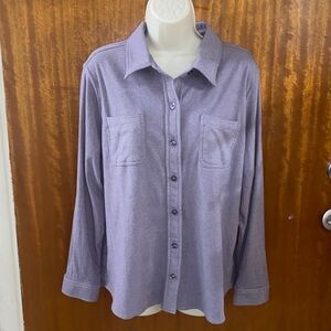 32 Degree Heat - super soft - purple/gray hue -Button up Shirt - L